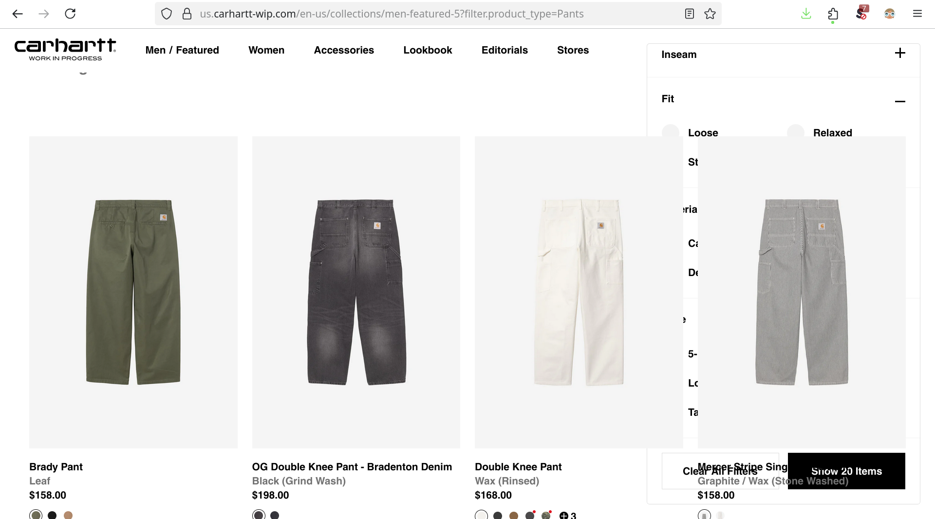 Carhartt popup z-order quirk